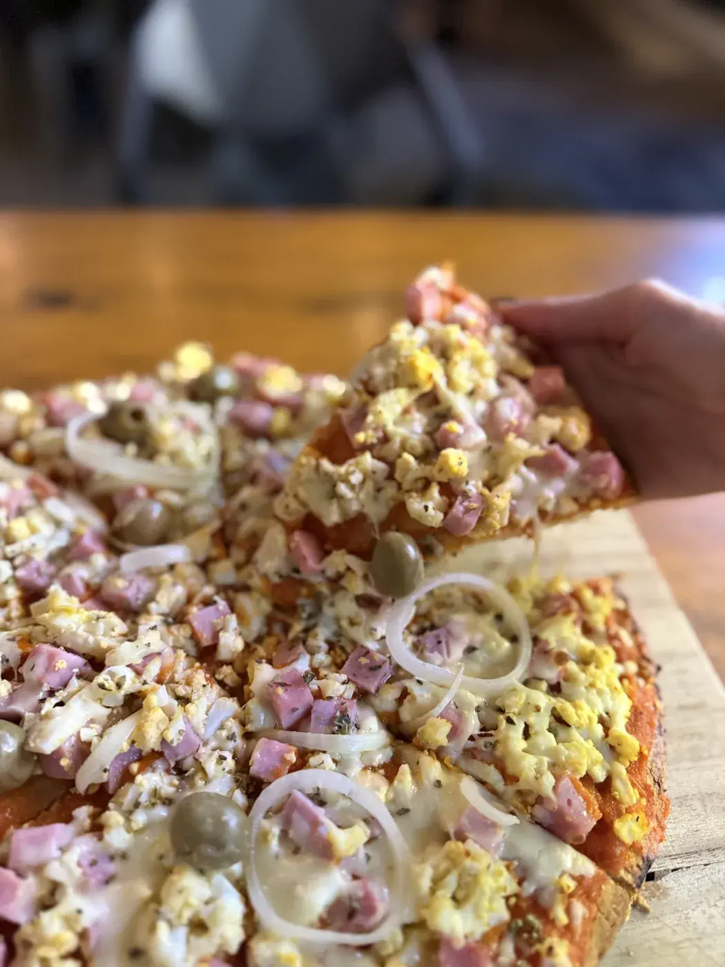 Pizza portuguesa da casa na tábua